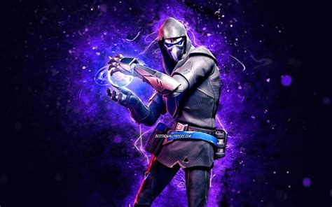 Download wallpapers Fusion, 4k, violet neon lights, Fortnite Battle Royale, Fortnite characters ...