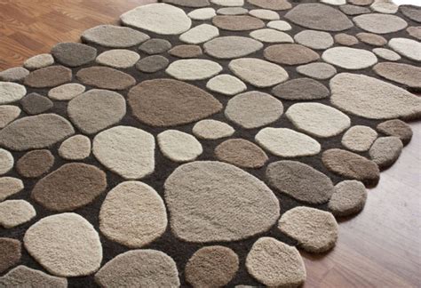 Handmade Wool Pebbles Cobblestone Rug, Natural, 8'6"x11'6" - Contemporary - Area Rugs - by ...