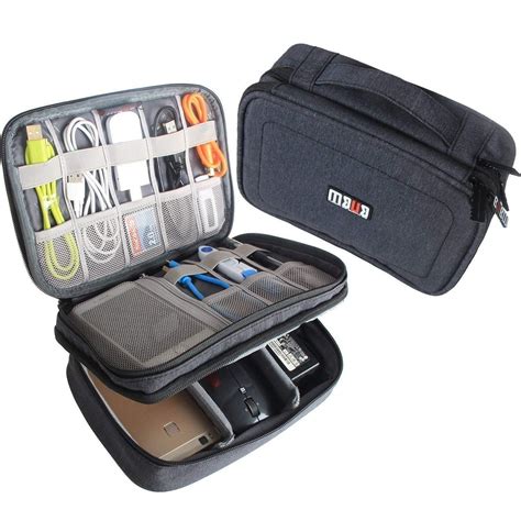 Original BUBM Electronic Organizer, Double Layer Travel Gadget Storage Bag for Cables, Cord, USB ...