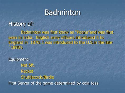 PPT - Badminton PowerPoint Presentation, free download - ID:6032211