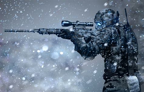 Fonds d'ecran Militaires Fusil de précision Fusil Sniper Flocon de neige Lunette (arme) Fantasy ...