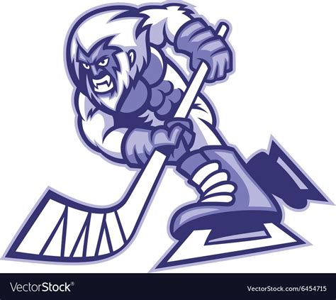 Yeti ice hockey mascot Royalty Free Vector Image , #Sponsored, #hockey, #mascot, #Yeti, #ice #AD ...