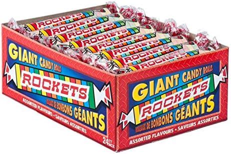 Giant Rockets Hard Candy Assorted Flavors - Pack of 24 Giant Rockets ...