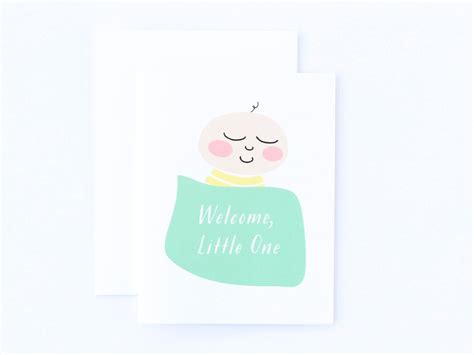 Cute Welcome Little One Baby Card New Baby Card Cute Baby