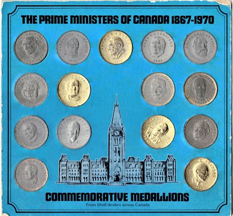 The Prime Ministers of Canada 1867-1970 Commemorative Medallions - Shell