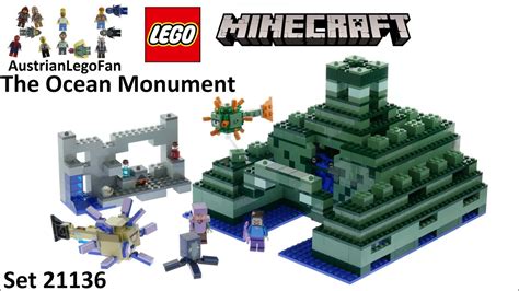 Lego Minecraft 21136 The Ocean Monument - Lego Speed Build Review - YouTube