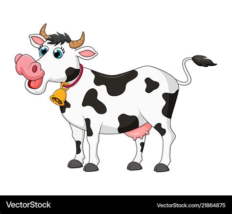 Cartoon Female Cow Cute Design Isolated On White Vector Image | My XXX ...