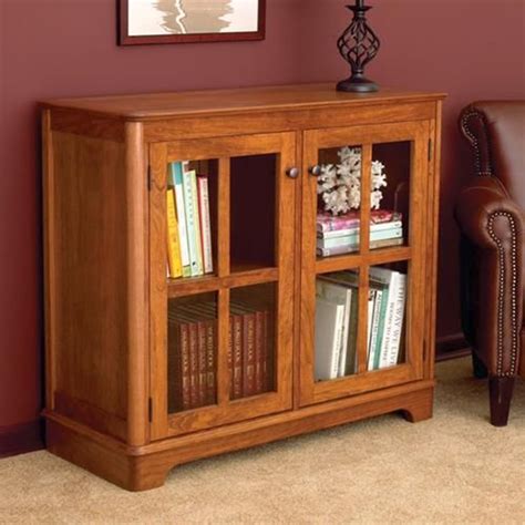 Small Wood Bookcase With Glass Doors - Glass Door Ideas