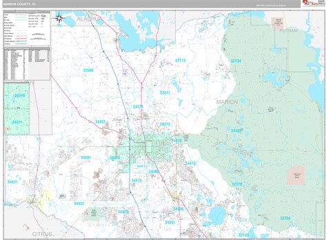 Marion County Wall Map Premium Style - marketmaps.com