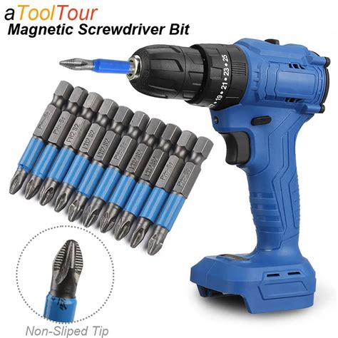 Magnetic Screwdriver Bits Set PH1 PH2 PH3 PZ1 PZ2 PZ3 Anti-slip 1/4 Hex Shank Fit Hand Electric ...