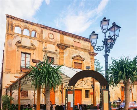 Street Restaurant in Cefalu Old Town Sicily Stock Photo - Image of cafe, relax: 111851880