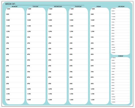 Printable Daily Schedule By Hour