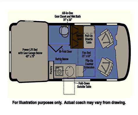 Winnebago Revel Floor Plan - The Floors