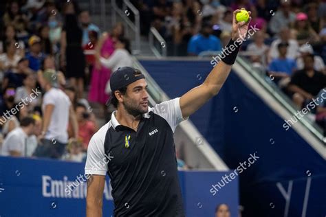 Matteo Berrettini Prepares Serve During Tennis Editorial Stock Photo ...