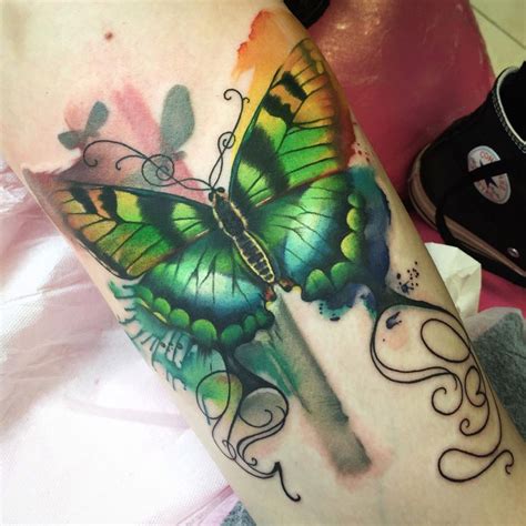 Green Butterfly Tattoo