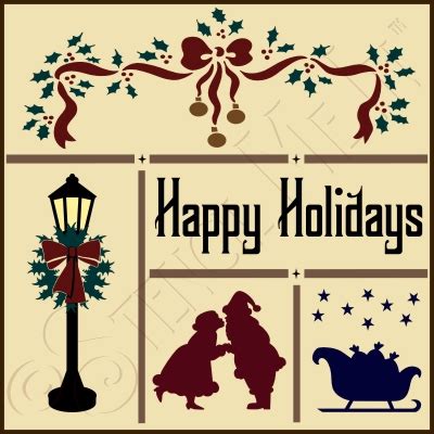 Happy Holidays Sampler Stencil