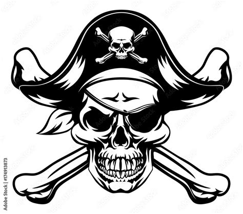 Pirate Skull and Crossbones vector de Stock | Adobe Stock