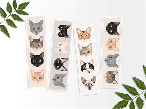 Printable Cat Bookmarks Printable Bookmark Digital Print - Etsy