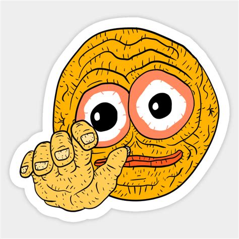 cursed emoji, hand emoticon meme drawing. - Cursed - Sticker | TeePublic