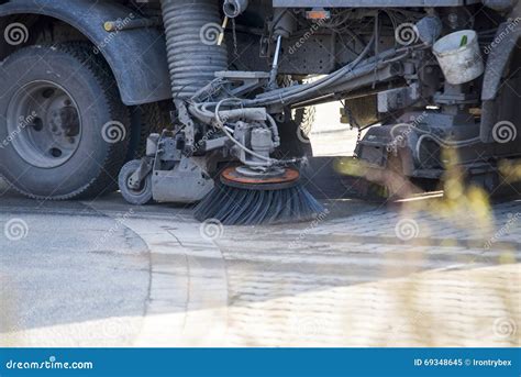 Street sweeper machine stock image. Image of environment - 69348645