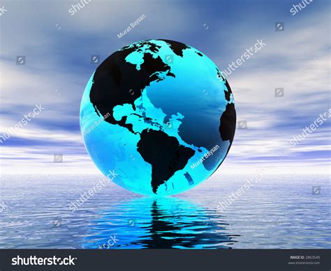 World Globe And Ocean. 3d Render Concept Stock Photo 2863549 : Shutterstock