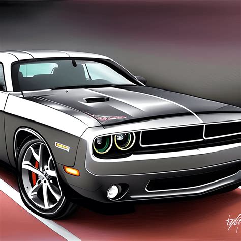 Dodge Challenger Painting Hyper Realistic with Intricate Detail ...