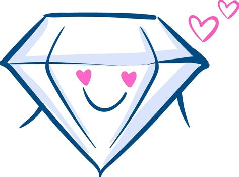 Emoji of the painting of the lovely and romantic diamond, vector or ...