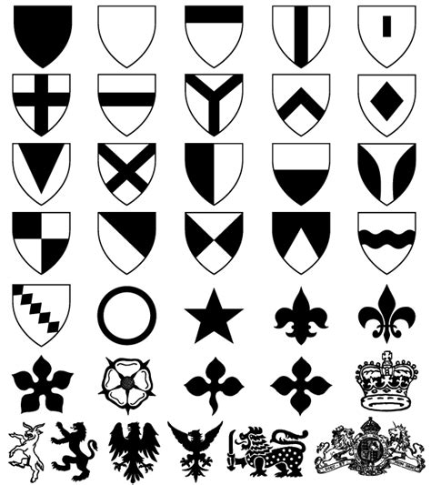 Heraldic Shield Coat of Arms Vector & Photoshop Shapes Family Crest ...