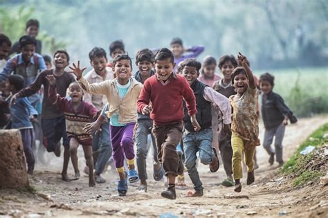 Premium Photo | Group of Indian children running