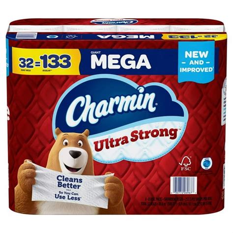 Charmin Ultra Strong Toilet Paper Giant Mega Roll (253 Sheets/Roll, 32 ...