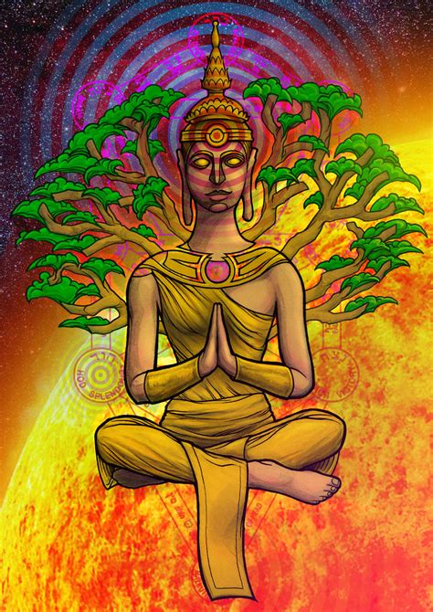 Buddha and the Tree of Life by awolfillustrations on DeviantArt