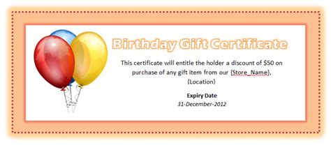 Birthday Voucher Template - My Word Templates