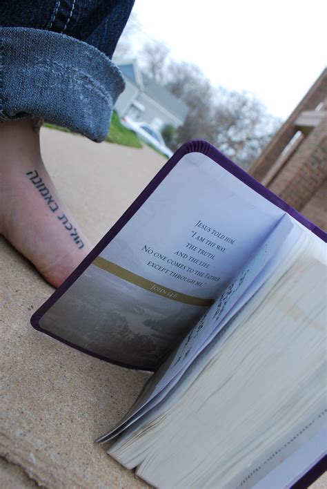 Your word is a lamp unto my feet and a light unto my path.. Tattoo is hebrew for walk in faith ...