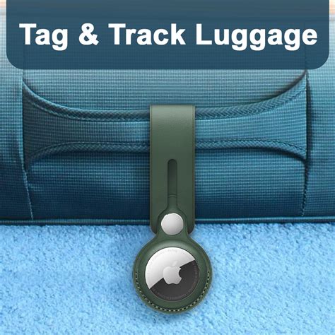 Leather Loop Luggage Tracker Holder for Apple AirTag (Green)