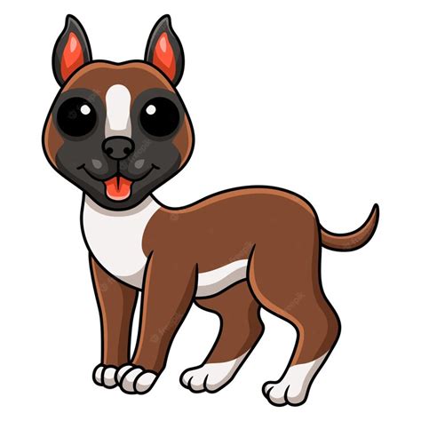 Premium Vector | Cute little boxer dog cartoon