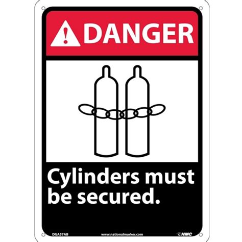 Danger Cylinders Must Be Secured Sign (DGA37AB)