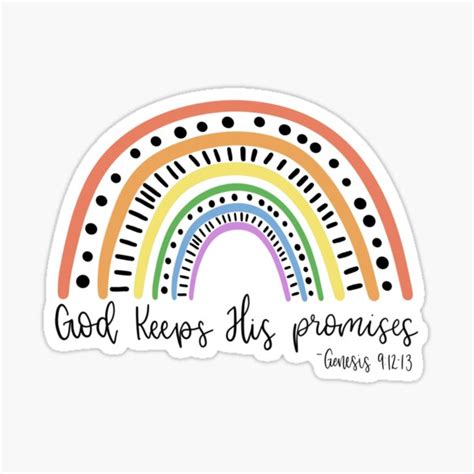 "Bible Verse Rainbow - God Keeps His Promises" Sticker for Sale by ...