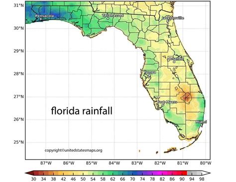 Florida Rainfall Map | Rainfall Map of Florida