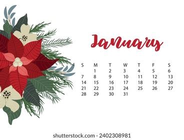 Calendar January 2024 Vector Graphics Stock Vector (Royalty Free ...