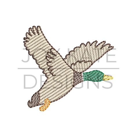 Mallard Duck Sketch Embroidery Design - Joy Kate Designs