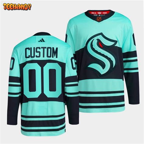 Seattle Kraken Custom Reverse Ice Blue Jersey