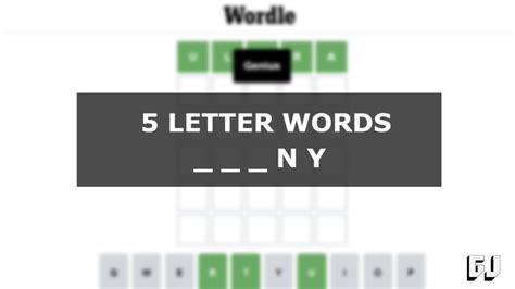 5 Letter Words Ending with NY — Wordle Guides - Gamer Journalist