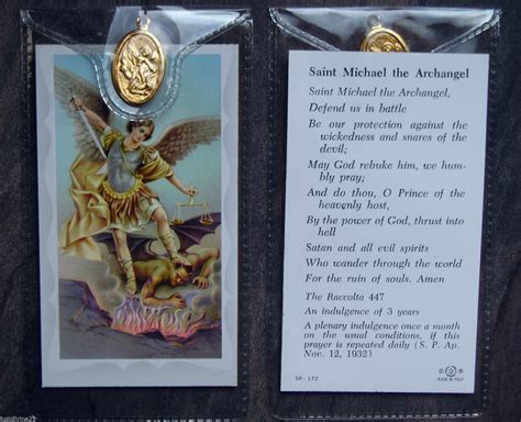 St Michael the Archangel ~ Prayer Card and Medal- Buy Online in United ...