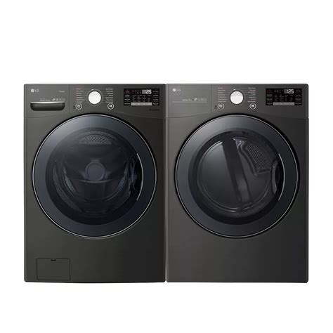 LG Electronics Smart Stackable Washer and Electric Dryer Set in Black Steel | The Home Depot Canada