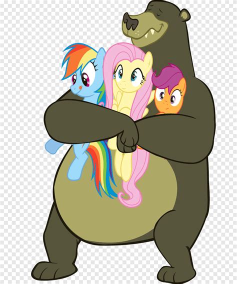 Pony Bear Rainbow Dash Fluttershy Scootaloo, Bear Hug, mammal ...