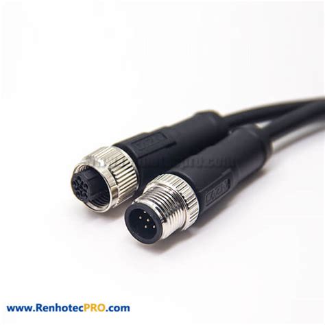 M12 5 Pin Female Connector Code C to Male Cable Crodset - Renhotecpro.com