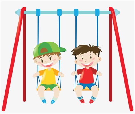 Clipart Park Swing Set - Boys On Swings Clipart Transparent PNG ...