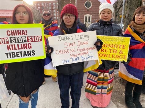 TIBET ACTIVISTS PROTEST CHINESE CONSULATE TIBET EXHIBIT AT THE QUEENS PUBLIC LIBRARY – Students ...