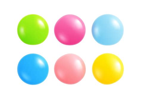 Premium Vector | Six realistic colorful chewing gum balls isolated on ...