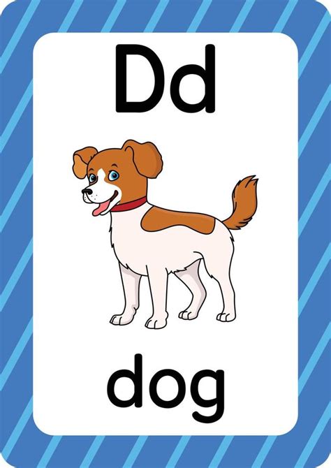 perro vector aislado sobre fondo blanco letra d flashcard perro dibujos ...